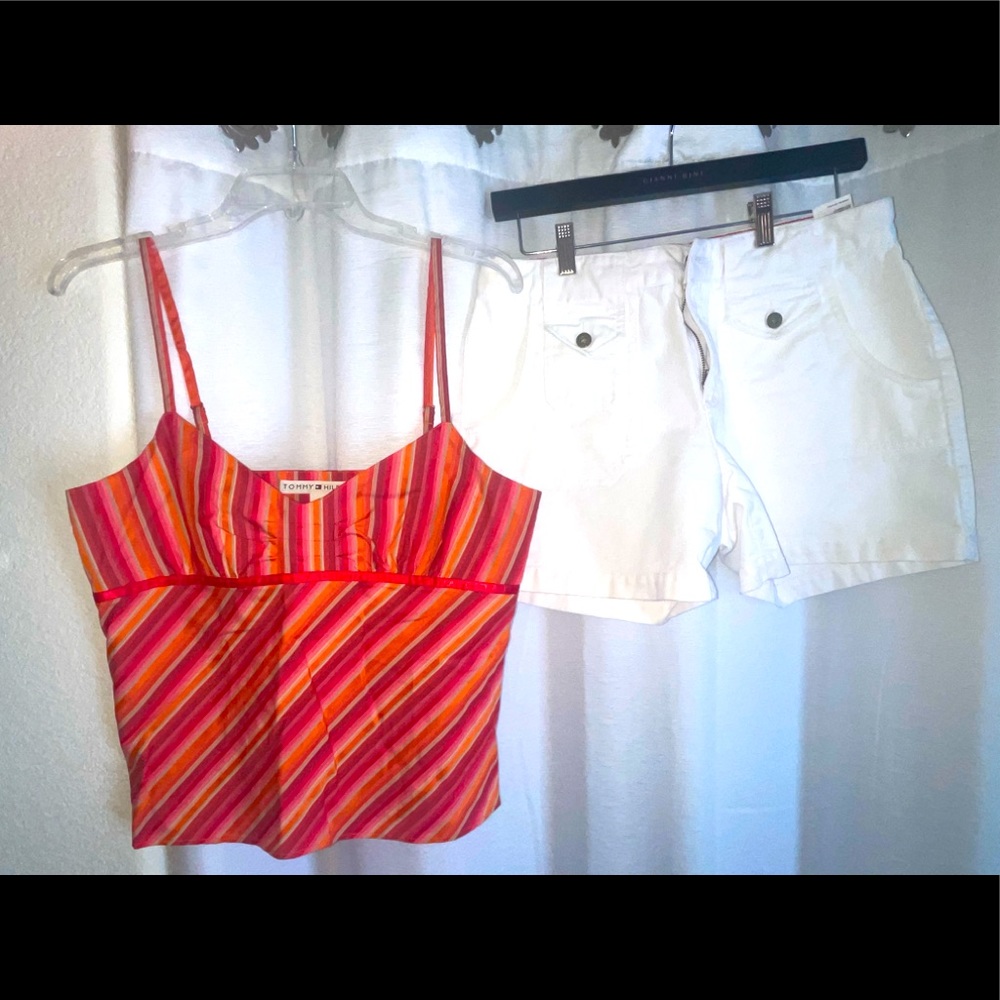 Tommy Hilfiger White Shorts & Timmy Hilfiger Mulit- Color Tank